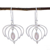 Mia Pink Solitaire Dangle Earrings for Everyday Glam Rose Quartz Pink Dangle