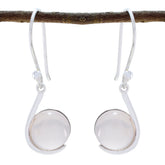 Kennedy Pink Solitaire Dangle Earrings for Everyday Glam Rose Quartz Pink Dangle