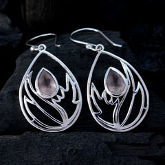 Nora Pink Solitaire Dangle Earrings for Elegant Style