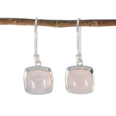 Li Lee Pink Solitaire Dangle Earrings for Glam Look Rose Quartz Pink Dangle