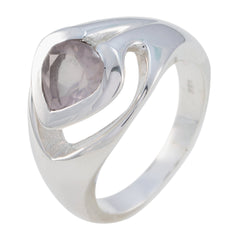 Lili Pink Solitaire Ring for Women with Silver Band