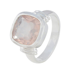 Abigail Pink Solitaire Ring in Sterling Silver