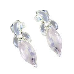 Skylar Pink Solitaire Stud Earrings for Everyday Glam