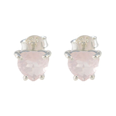 Isabella Pink Solitaire Stud Earrings for Everyday Glam Rose Quartz Pink Stud