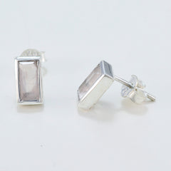 Hazel Pink Solitaire Stud Earrings for Everyday Glam