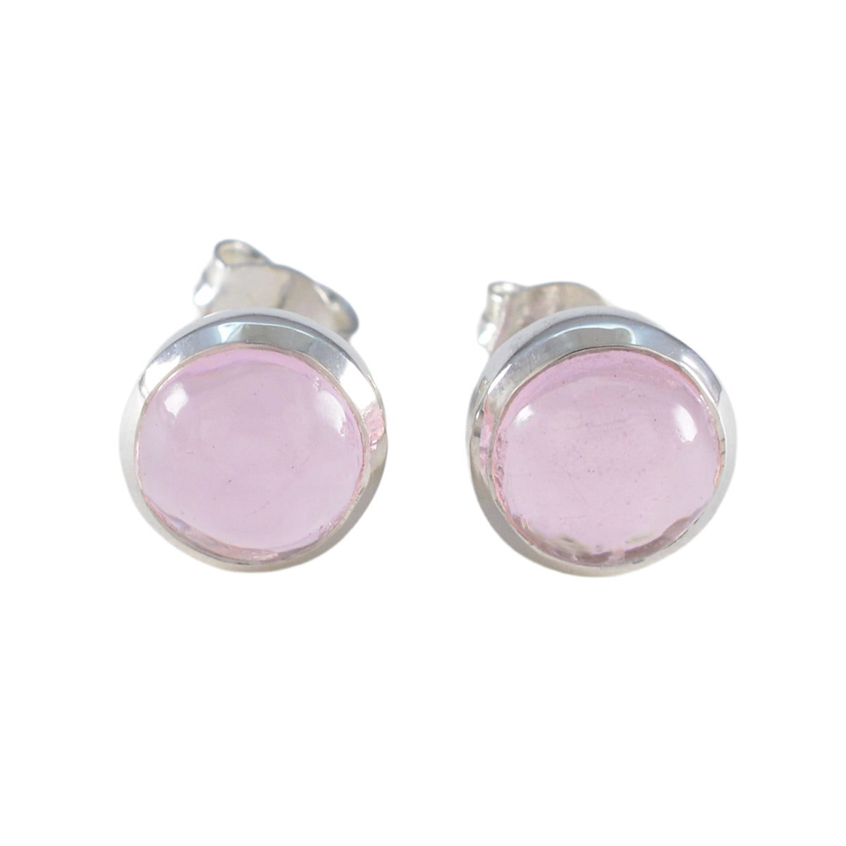 Riley Pink Solitaire Stud Earrings for Everyday Glam Rose Quartz Pink Stud