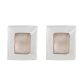 Lorena Pink Solitaire Stud Earrings for Everyday Glam Rose Quartz Pink Stud