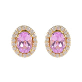 Fernanda Pink Stud Earrings India for Everyday Glam Pink CZ Pink Stud