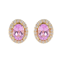 Fernanda Pink Stud Earrings India for Everyday Glam Pink CZ Pink Stud