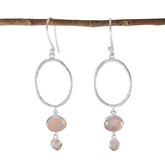 Clara Pink Toi Et Moi Dangle Earrings for Glam Style Rose Quartz Pink Dangle
