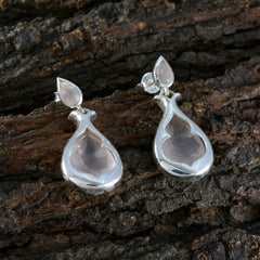 Isabella Pink Toi et Moi Earrings in Silver