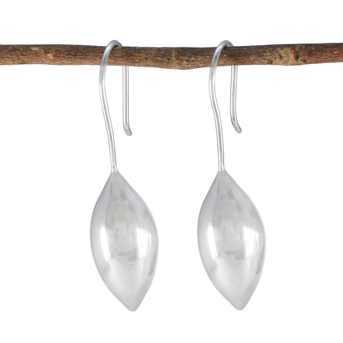 Noelia Plain Silver Drop Earrings for Everyday Elegance Plain Gray Dangle