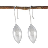 Noelia Plain Silver Drop Earrings for Everyday Elegance Plain Gray Dangle