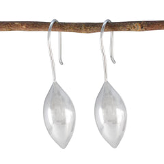 Noelia Plain Silver Drop Earrings for Everyday Elegance Plain Gray Dangle