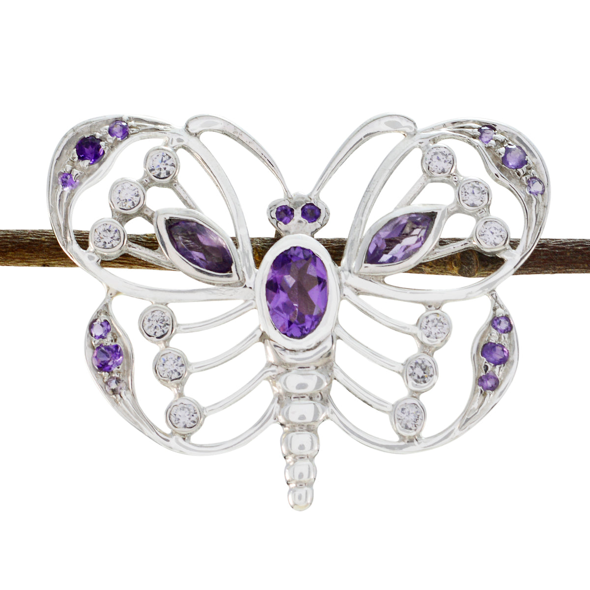 Isadora Purple Abstract Pendant - Butterfly Design Amethyst Purple Purple