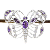 Isadora Purple Abstract Pendant - Butterfly Design Amethyst Purple Purple