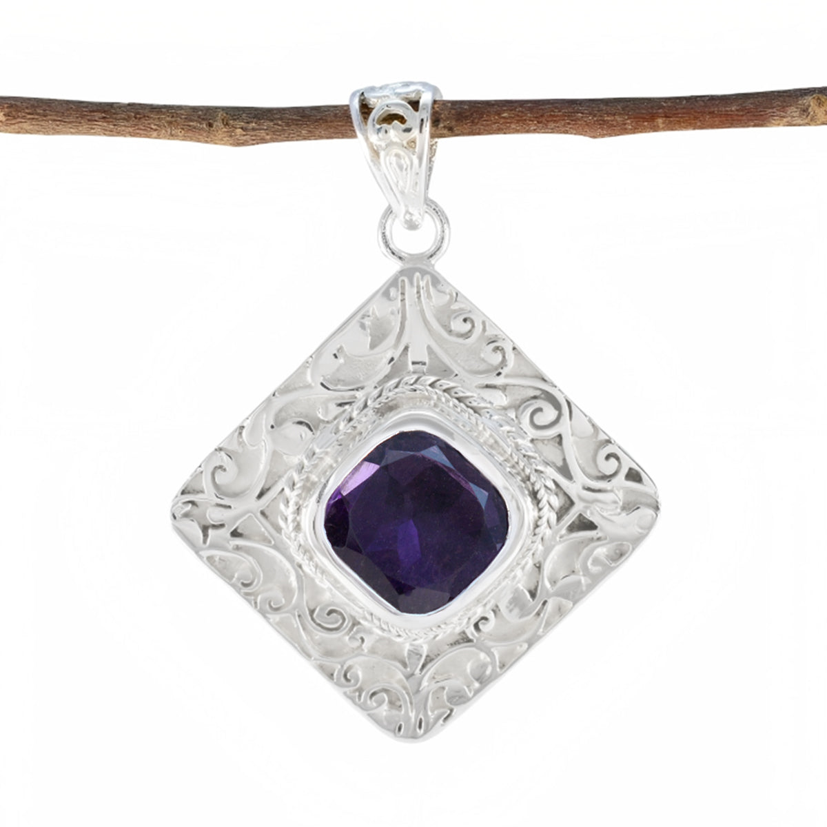 Pauline Purple antique Statement Pendant Amethyst Purple Purple