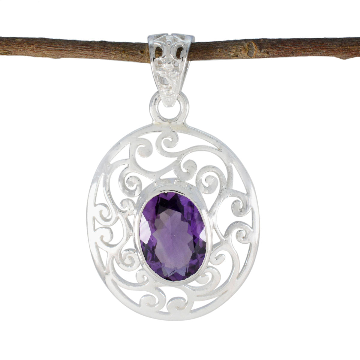 Lea Purple Art-Deco Pendant for Stunning Style Amethyst Purple Purple
