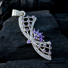 Sarah Purple Art Deco Pendant - Stylish Gemstone Jewelry