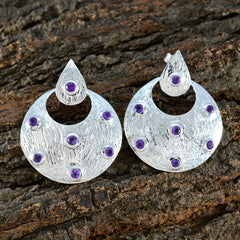 Wen Purple Chunky Stud Earrings for Everyday Glam