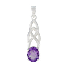 Rosa Purple Claddagh Pendant in Sterling Silver Amethyst Purple Purple