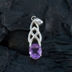 Rosa Purple Claddagh Pendant in Sterling Silver