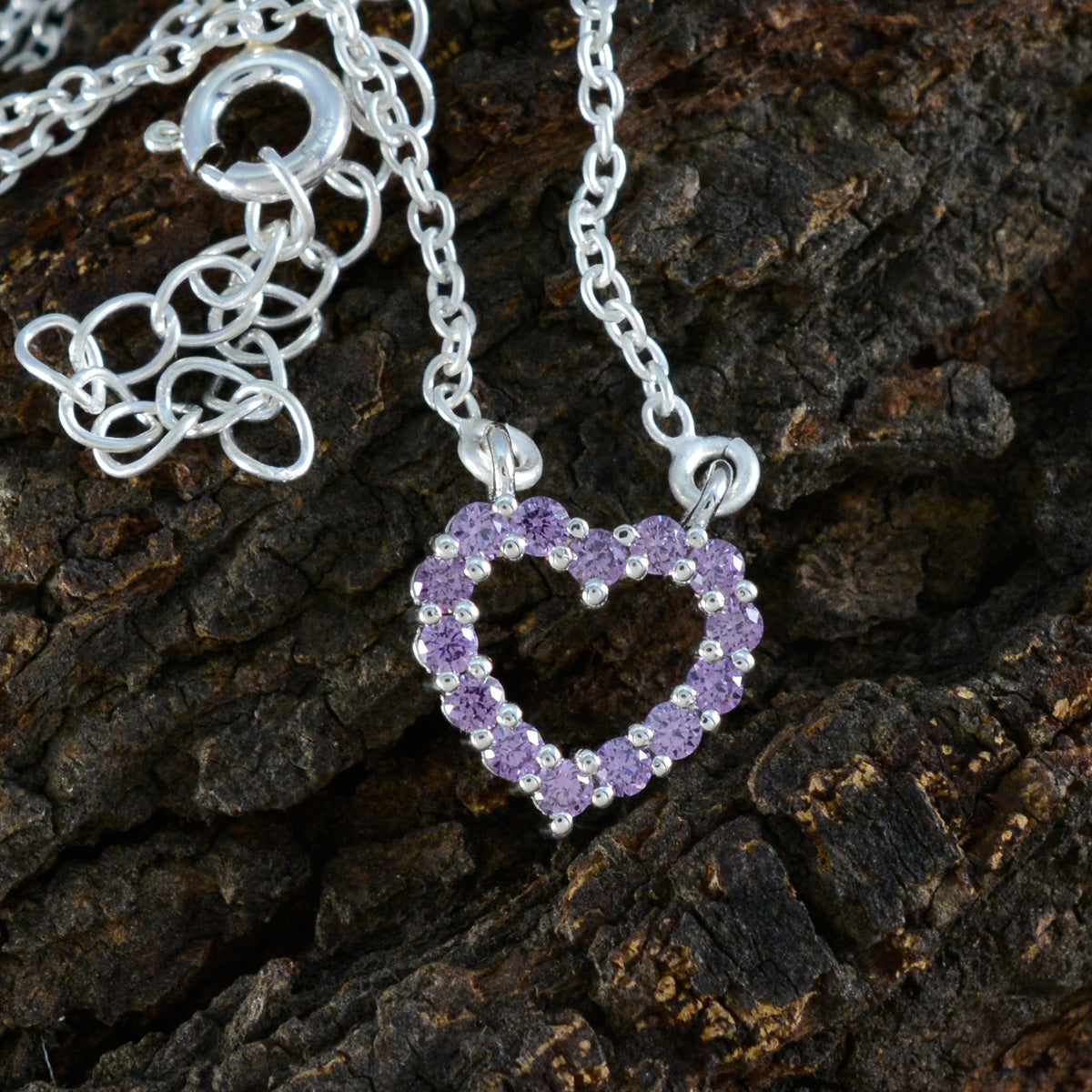 Alejandra Purple Dainty Pendant Heart Necklace Amethyst Purple Purple