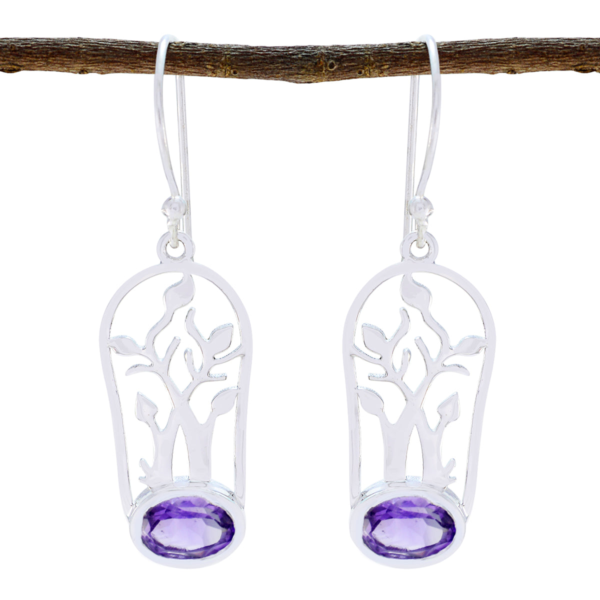 Olivia Purple Dainty Solitaire Earrings for Everyday Glam Amethyst Purple Dangle