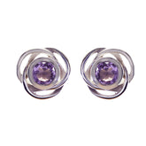 Eun-ji Purple Dainty Stud Earrings for Everyday Glam Amethyst Purple Stud