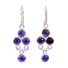 Haruka Purple Dangle Earrings - Stylish Gemstone Design Amethyst Purple Dangle