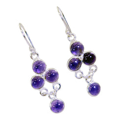 Haruka Purple Dangle Earrings - Stylish Gemstone Design