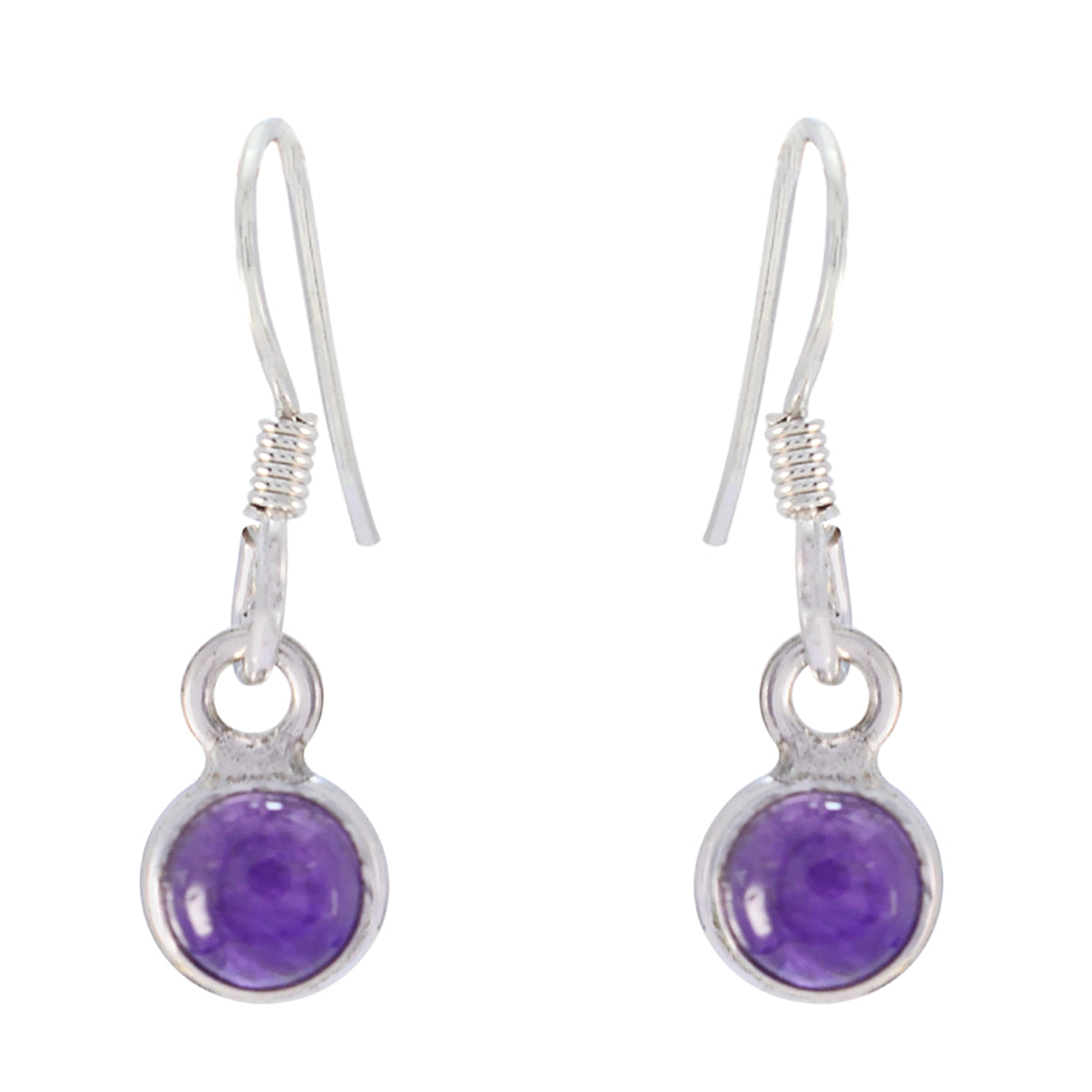 Hua Purple Dangle Earrings with Silver Hooks Amethyst Purple Dangle