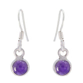 Hua Purple Dangle Earrings with Silver Hooks Amethyst Purple Dangle