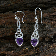 Nova Purple Dangle Earrings - Stylish Gemstone Jewelry