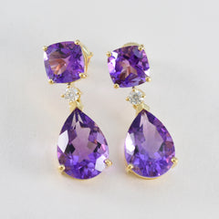 Riley Purple Dangle Earrings with Stunning Gemstones