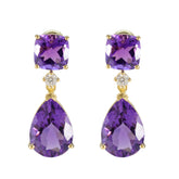 Riley Purple Dangle Earrings with Stunning Gemstones Amethyst Purple Dangle
