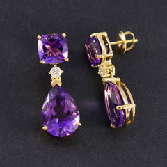 Riley Purple Dangle Earrings with Stunning Gemstones