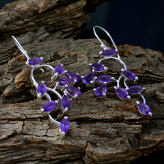 Clara Purple Dangle Earrings India - Elegant Gemstone Fashion