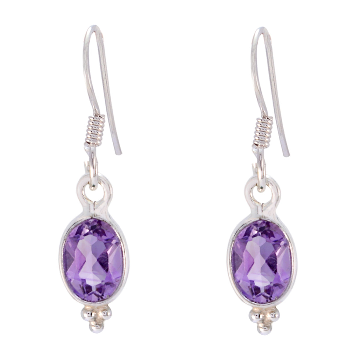 Teresa Purple Dangle Earrings - Elegant Gemstone Style Amethyst Purple Dangle