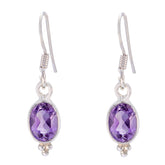 Teresa Purple Dangle Earrings - Elegant Gemstone Style Amethyst Purple Dangle