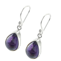 Rina Purple Dangle Earrings with Silver Setting