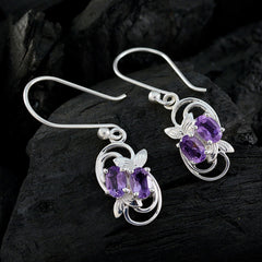 Katarina Purple Dangle Earrings with Elegant Design