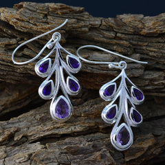 Victoria Purple Dangle Earrings - Stylish Gemstone Jewelry