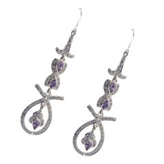 Natcha Purple Dangle Earrings for Stylish Glam