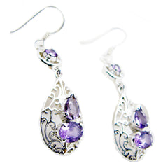 Soo-jin Purple Dangle Earrings with Elegant Design