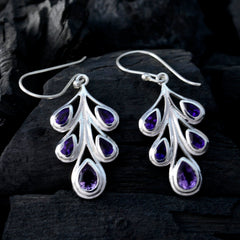 Victoria Purple Dangle Earrings - Stylish Gemstone Jewelry