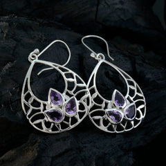 Laura Purple Dangle Earrings with Elegant Design
