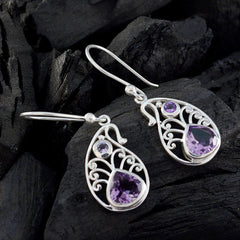 Charlotte Purple Dangle Earrings with Elegant Design