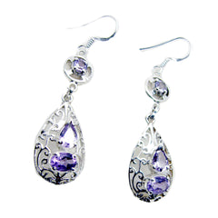 Soo-jin Purple Dangle Earrings with Elegant Design