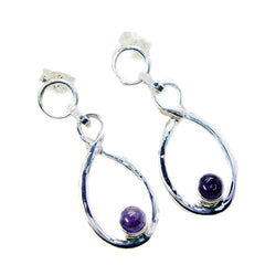Wen Purple Dangle Earrings with Amethyst Gemstones